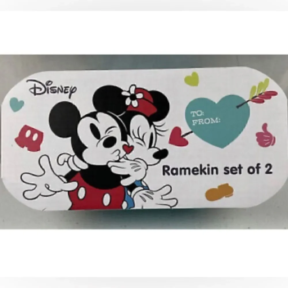 ❤️❤️Disney Minnie and Mickey Mouse Be My Valentine Lovers Ramekins - Set of 2